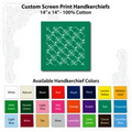 14"x14" Teal Custom Printed Imported 100% Cotton Handkerchief
